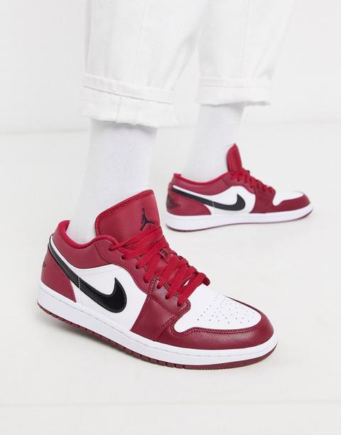 Zapatillas Bajas Rojas Air Jordan 1 De Nike-rojo