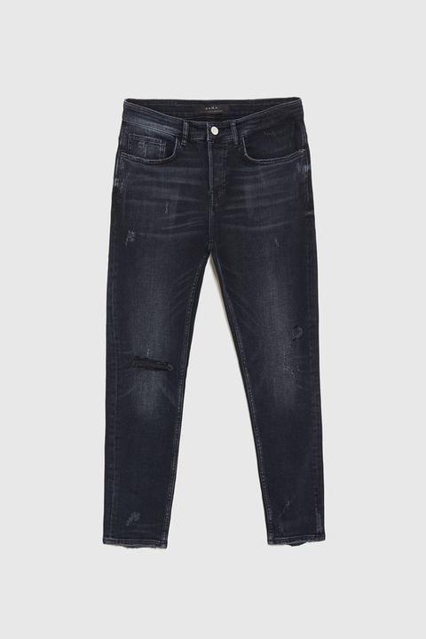 skinny jeans raw edge zara