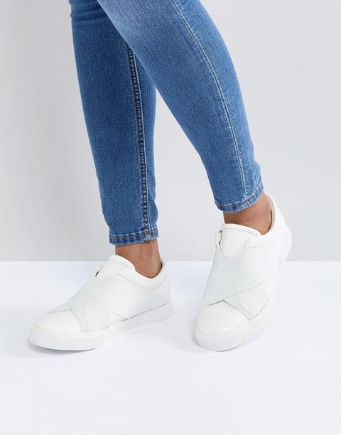 London Rebel - Sneakers Con Fasce Elasticizzate - Bianco