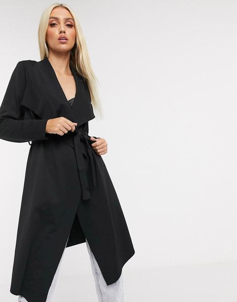 Chaqueta Larga En Negro De Lipsy