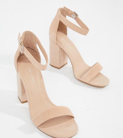 New Look Real Suede Barely There Block Heeled Sandal from ASOS on