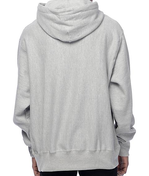 champion reverse weave heather grey hoodie