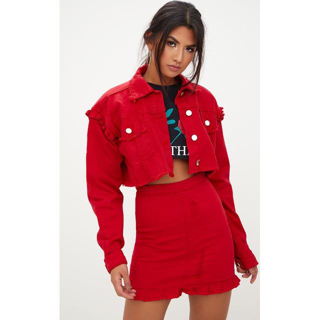 red ruffle jacket