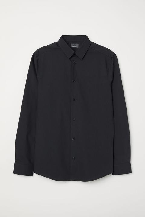 Camisa En Algodón Premium - Negro