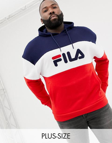 Fila Plus Black Line Rayton Panel Hoodie In Red