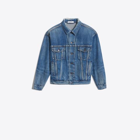 Veste En Jean Oversize, Coupe Boyfriend, Avec Logo Imprimé Dans Le Dos