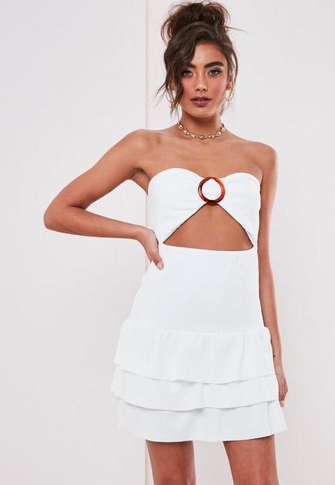 white bandeau mini dress