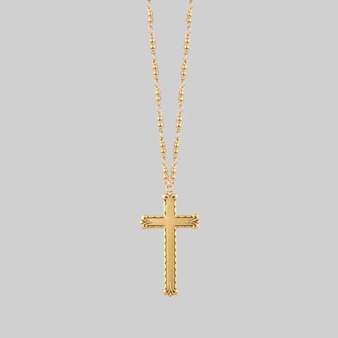 regal rose cross necklace