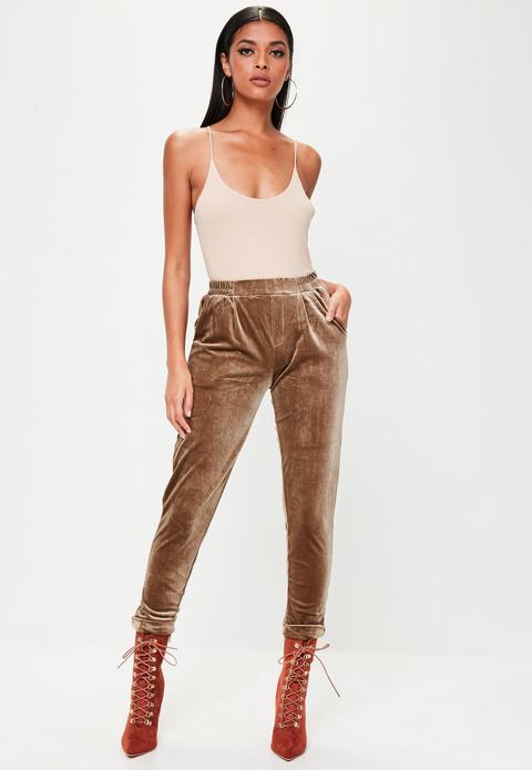 Brown Velvet Trousers, Brown