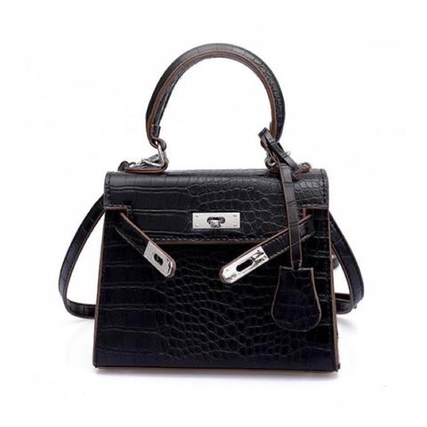 Mini Croc Black Bag