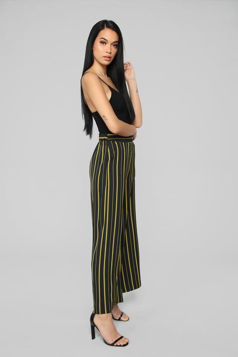 Yellow striped hot sale palazzo pants