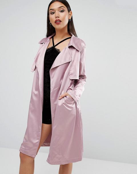 Gabardina De Satén De Boohoo