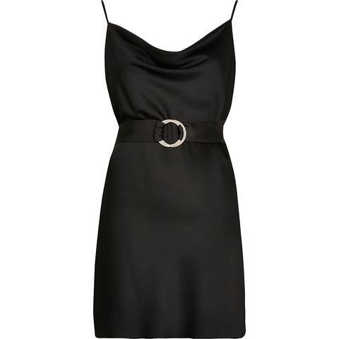 petite black slip dress
