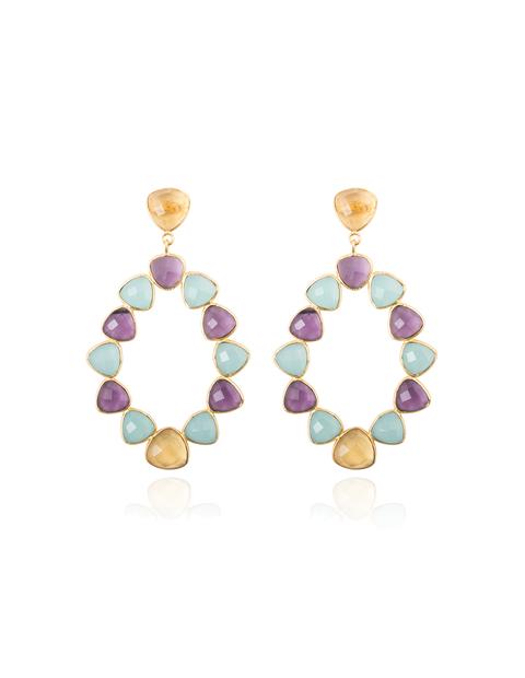 Pendientes Palmira Morado, Aguamarina