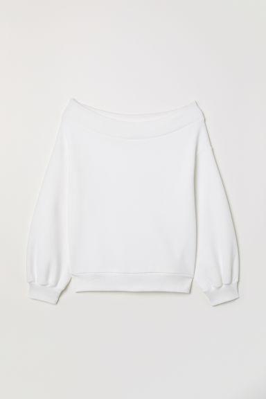 H & M - Felpa A Spalle Scoperte - Bianco