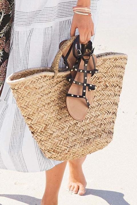 Womens Next Natural Straw Basket Tote