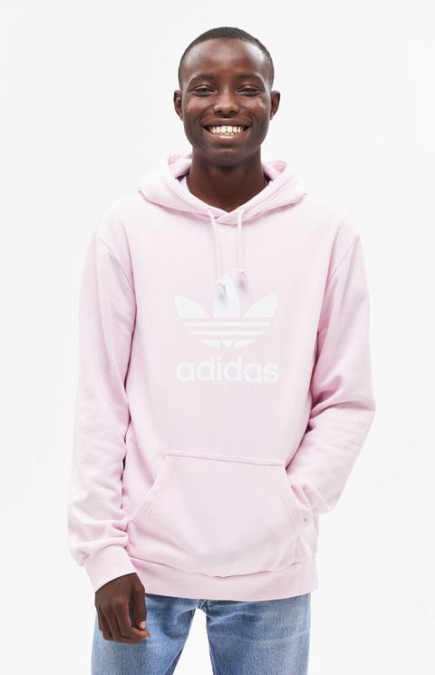 adidas trefoil pink hoodie