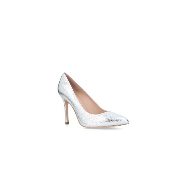 kurt geiger silver court shoes