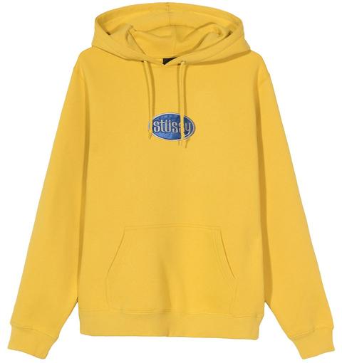 stussy oval applique hoodie