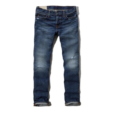 Jeans Rectos Slim Con Bragueta De Botones A&f