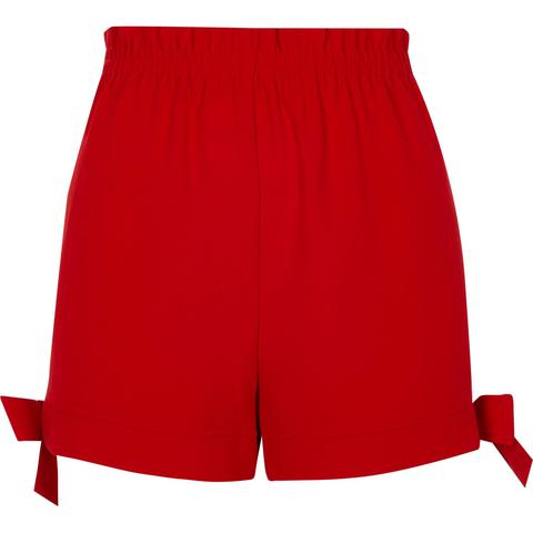 Red Bow Hem Shorts