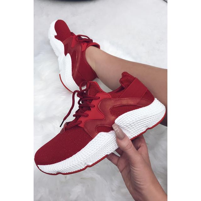 zara red trainers