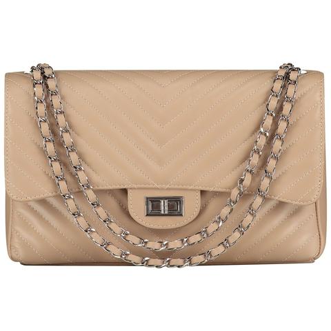 Striped Jumbo Bag Nude Silver