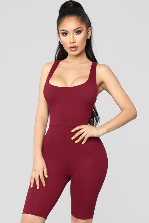 Remedy For Everything Romper - Burgundy