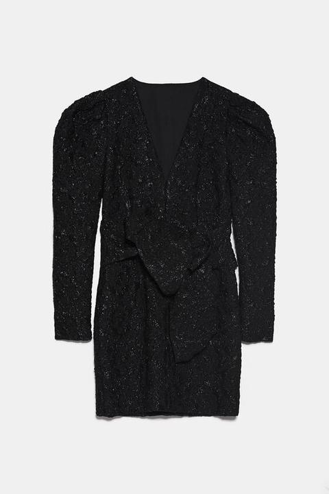 Textured Dress With Bow