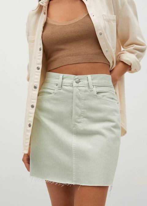 Minifalda Denim Bajo Deshilachado
