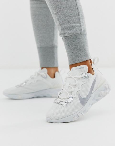 Nike White And Silver React Element 55 
