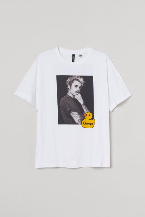 H & M+ Printed T-shirt - White