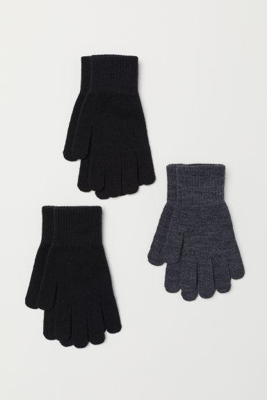 3er-pack Fingerhandschuhe - Grau - Kinder