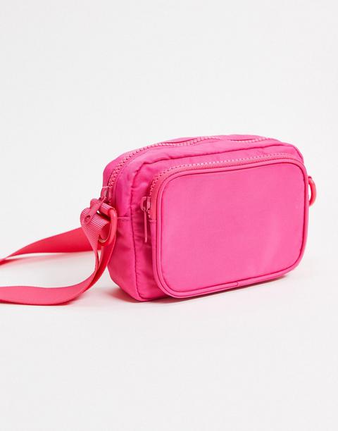 Monki Jinder Recycled Nylon Cross Body Bag In Pink