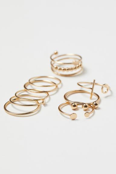 H & M - Pack De 9 Anillos - Oro