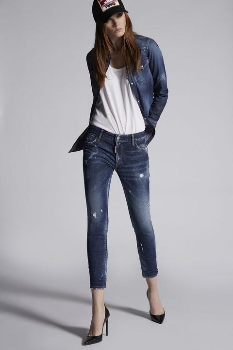 Medium Runway Straight Cropped Jeans