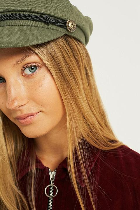 Uo Baker Boy Khaki Cap - Womens All