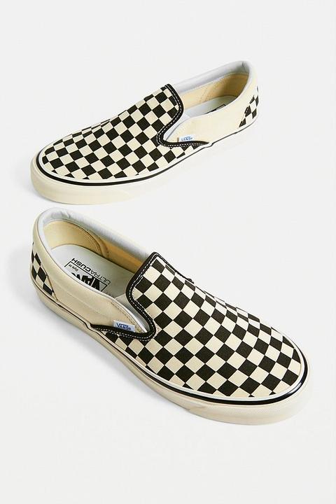 Vans Slip-on White + Black Checkerboard 