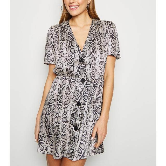 snake print dress new look