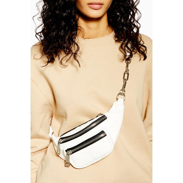 white chain bum bag