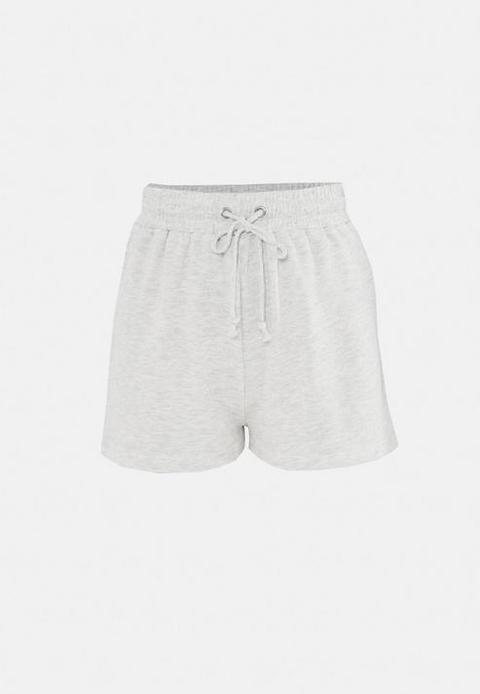 White Marl Runner Shorts, White