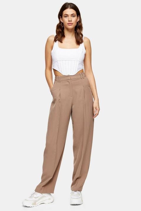 Mink Twill Slouch Tapered Trousers