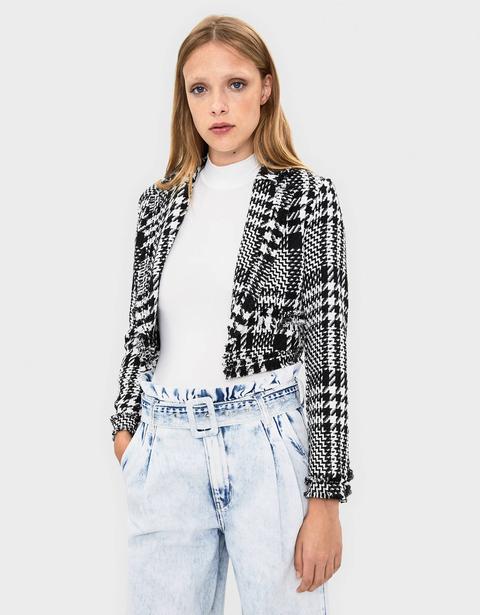 Blazer Cropped Pata De Gallo