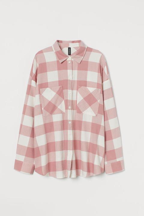Camisa En Franela De Algodón - Rosa
