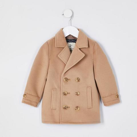 Mini Boys Camel Wool Peacoat