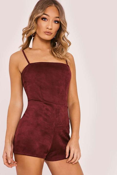 Plum Playsuits - Raley Plum Faux Suede Cami Playsuit