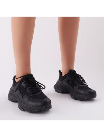 black chunky trainers womens