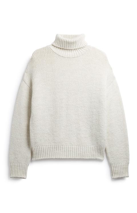 Ivory Chunky Roll Neck Jumper