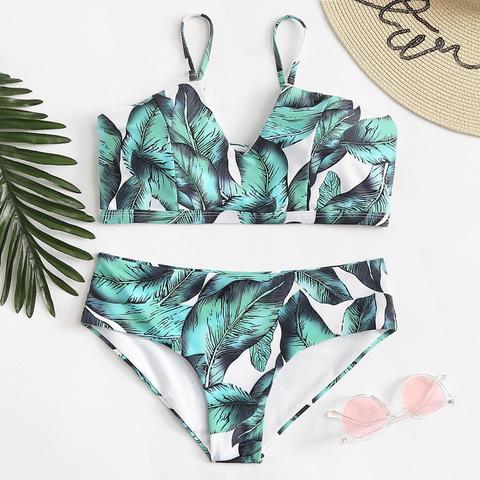 Bikini Con Stampa Jungle Leaf