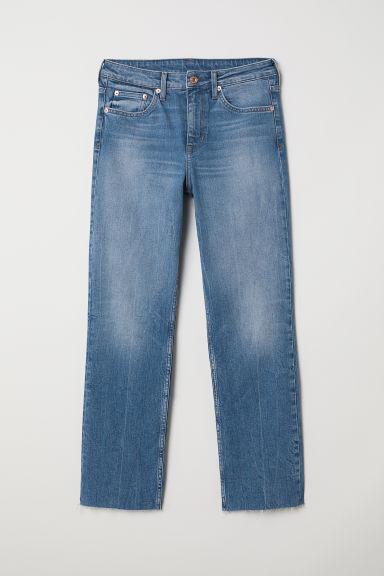 H & M - Straight High Ankle Jeans - Blu